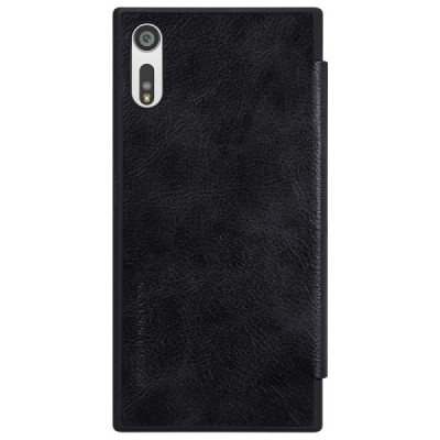 Greznais „Nillkin“ Qin sērijas ādas atvērams melns Sony Xperia XZ maciņš (maks) / Vacins.lv