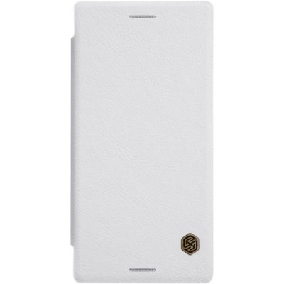 Greznais „Nillkin“ Qin sērijas ādas atvērams balts Sony Xperia XZ (XZs) maciņš (maks) / Vacins.lv