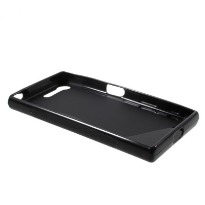Sony Xperia X Compact (F5321) cieta silikona (TPU) melns apvalks / vacins.lv