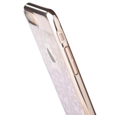 Apple iPhone 7 (iPhone 8) Devia Crystal Baroque Swarovski plastikinis skaidrus permatomas auksinis dėklas / Priedai.lt
