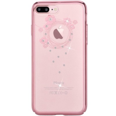 Apple iPhone 7 (iPhone 8) Devia Crystal Garland Swarovski plastikinis skaidrus permatomas rožinis dėklas su kristalais / Priedai