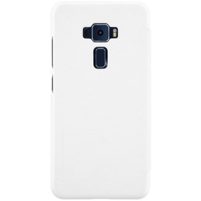Prabangus „Nillkin“ Qin serijos baltas odinis atverčiamas Asus Zenfone 3 5.5 (ZE552KL) dėklas - knygutė / Priedai.lt