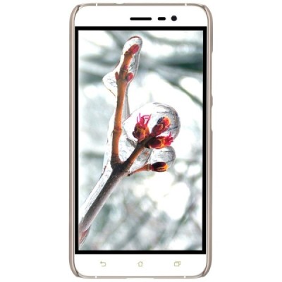 Asus Zenfone 3 5.2 (ZE520KL) Nillkin Frosted Shield auksinis plastikinis dėklas + apsauginė ekrano plėvelė / Priedai.lt