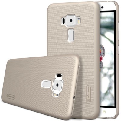 Asus Zenfone 3 5.2 (ZE520KL) Nillkin Frosted Shield auksinis plastikinis dėklas + apsauginė ekrano plėvelė / Priedai.lt