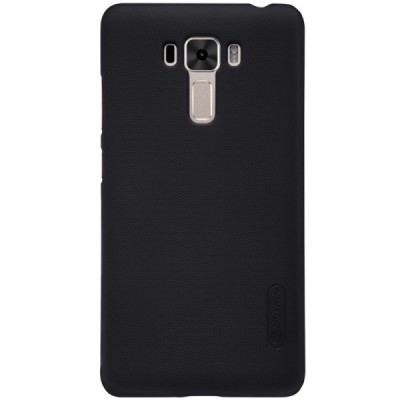 Asus Zenfone 3 Laser (ZC551KL) Nillkin Frosted Shield melns plastmasas apvalks + ekrāna aizsargplēve / Vacins.lv