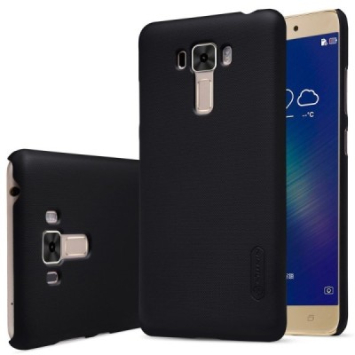Asus Zenfone 3 Laser (ZC551KL) Nillkin Frosted Shield juodas plastikinis dėklas + apsauginė ekrano plėvelė / Priedai.lt
