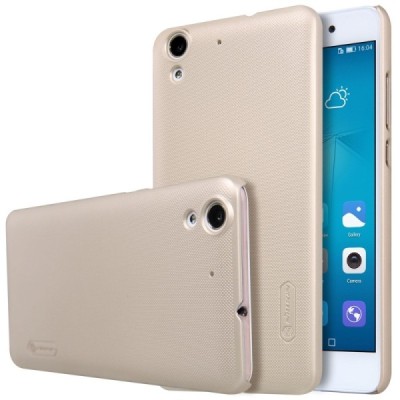Huawei Y6 II 2 Nillkin Frosted Shield zelta plastmasas apvalks + ekrāna aizsargplēve / Vacins.lv