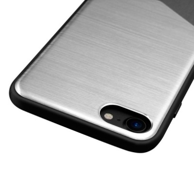 Apple iPhone 7 (iPhone 8) Nillkin Lensen prabangus sidabrinis dėklas (dėkliukas) / Priedai.lt