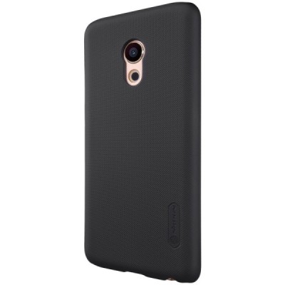 Meizu Pro 6 Nillkin Frosted Shield juodas plastikinis dėklas + apsauginė ekrano plėvelė / Priedai.lt