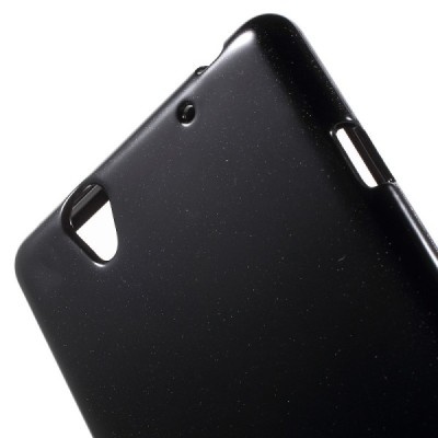 Sony Xperia C4 (E5303, E5306, E5353) Mercury melns cieta silikona (TPU) futrālis / Vacins.lv