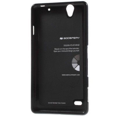 Sony Xperia C4 (E5303, E5306, E5353) Mercury melns cieta silikona (TPU) futrālis / Vacins.lv