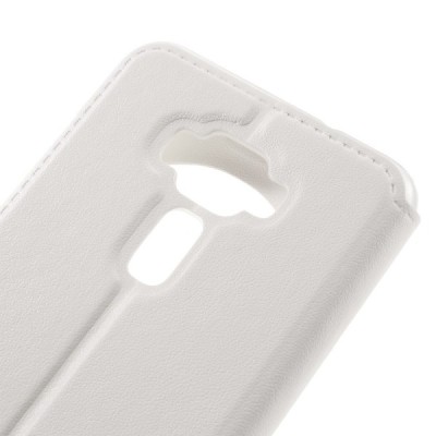 Asus Zenfone 3 5.2 (ZE520KL) balts atvēramais Smart Window ādas maciņš / Vacins.lv