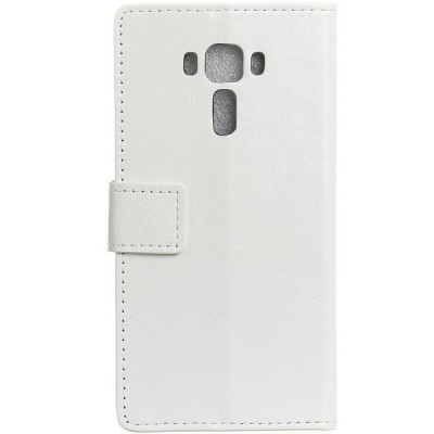Asus Zenfone 3 Laser (ZC551KL) atvēramais ādas balts maciņš (maks) / Vacins.lv