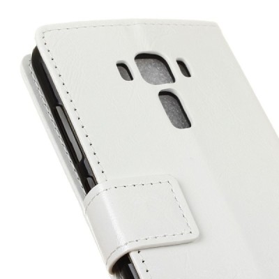 Asus Zenfone 3 Laser (ZC551KL) atvēramais ādas balts maciņš (maks) / Vacins.lv