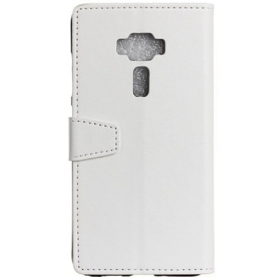 Asus Zenfone 3 5.2 (ZE520KL) atvēramais ādas balts maciņš (maks) / Vacins.lv