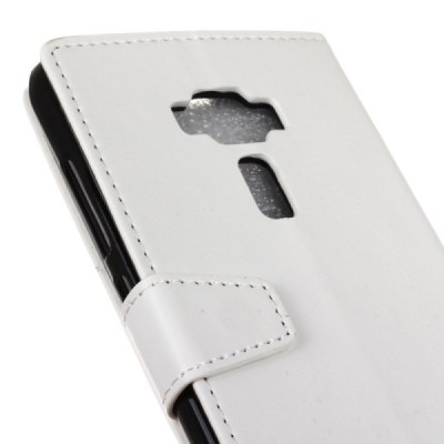 Asus Zenfone 3 5.2 (ZE520KL) atvēramais ādas balts maciņš (maks) / Vacins.lv