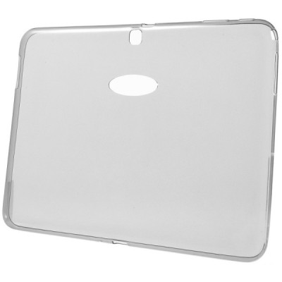 Samsung Galaxy Tab 4 10.1 (T535, T530) dzidrs (caurspīdīgs) cieta silikona TPU pasaulē planākais pelēks apvalks / Vacins.lv