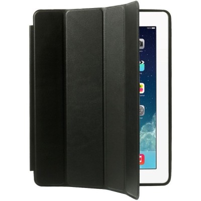 Apple iPad 2 / 3 / 4 klasisks atvēramais melns futrālis / Vacins.lv