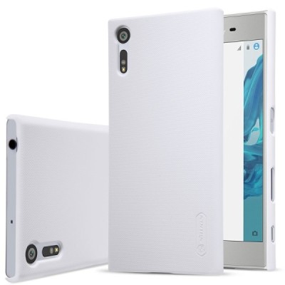 Nillkin Frosted Shield Sony Xperia XZ (Xperia XZs) baltas plastikinis dėklas + apsauginė ekrano plėvelė / Priedai.lt
