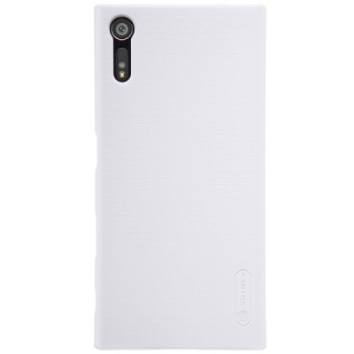 Nillkin Frosted Shield Sony Xperia XZ (Xperia XZs) baltas plastikinis dėklas + apsauginė ekrano plėvelė / Priedai.lt