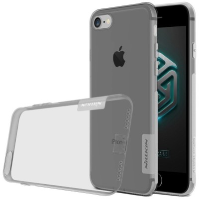 Apple iPhone 7 (iPhone 8) Nillkin Nature dzidrs (caurspīdīgs) silikona pelēks apvalks / Vacins.lv