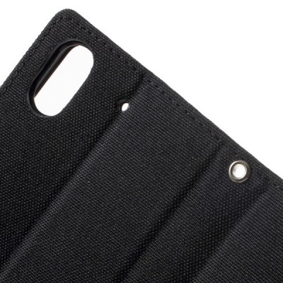 HTC Desire 626 „Mercury“ juodas odinis atverčiamas dėklas - piniginė / Priedai.lt