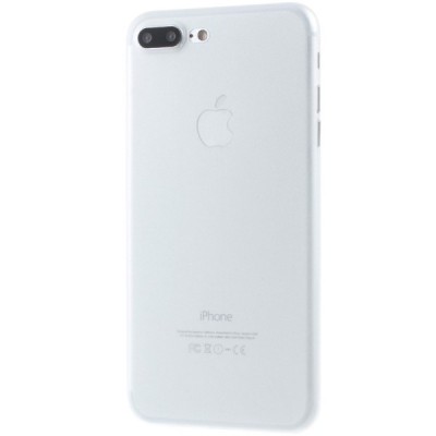 Ploniausias pasaulyje plastikinis skaidrus Apple iPhone 7 Plus (iPhone 8 Plus) baltas dėklas - nugarėlė / Priedai.lt
