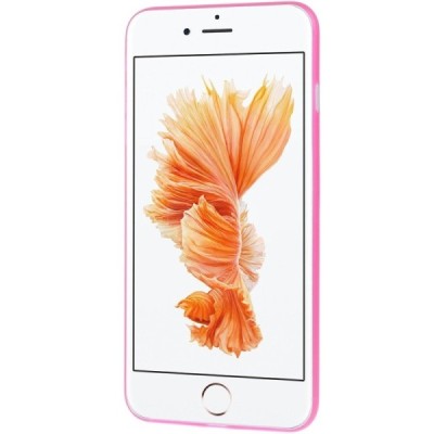Ploniausias pasaulyje plastikinis skaidrus Apple iPhone 7 Plus (iPhone 8 Plus) tamsiai rožinis dėklas - nugarėlė / Priedai.lt