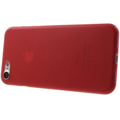 Ploniausias pasaulyje plastikinis skaidrus Apple iPhone 7 (iPhone 8) raudonas dėklas - nugarėlė / Priedai.lt