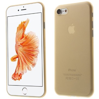 Ploniausias pasaulyje plastikinis skaidrus Apple iPhone 7 (iPhone 8) šviesiai rudas dėklas - nugarėlė / Priedai.lt