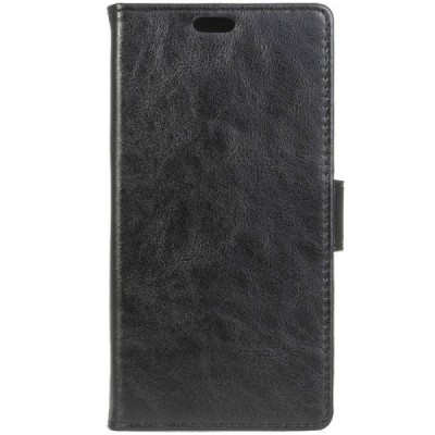 Huawei Y6 II (Huawei Y6 2) atvēramais ādas melns maciņš (maks) / Vacins.lv