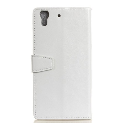 Huawei Y6 II (Huawei Y6 2) atvēramais ādas balts maciņš (maks) / Vacins.lv