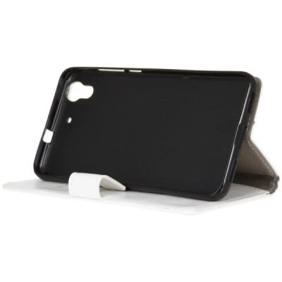 Huawei Y6 II (Huawei Y6 2) atvēramais ādas balts maciņš (maks) / Vacins.lv