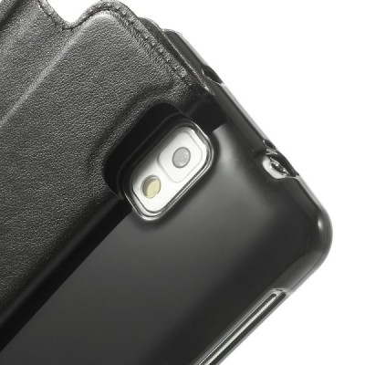 Roar Noble atverčiamas Samsung Galaxy Note 3 (N9005, N9002, N9000) juodas odinis dėklas / Priedai.lt