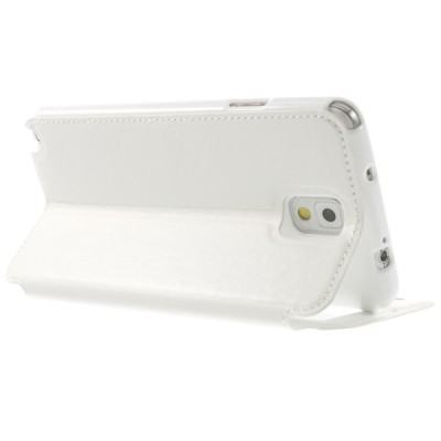 Samsung Galaxy Note 3 (N9005, N9002, N9000) Roar Noble ādas atvēramais balts futrālis / Vacins.lv