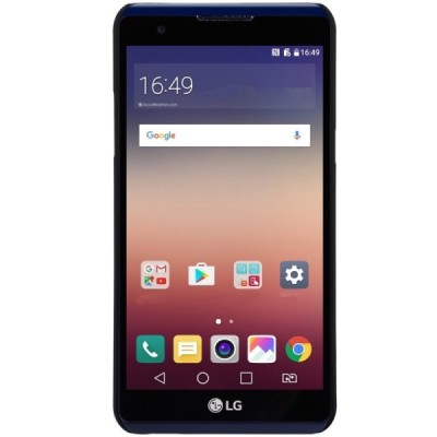 LG X Power (K220DS) Nillkin Frosted Shield juodas plastikinis dėklas + apsauginė ekrano plėvelė / Priedai.lt