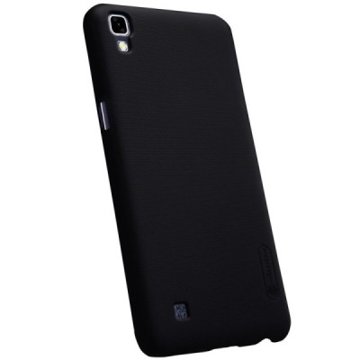 LG X Power (K220DS) Nillkin Frosted Shield juodas plastikinis dėklas + apsauginė ekrano plėvelė / Priedai.lt