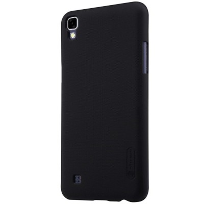 LG X Power (K220DS) Nillkin Frosted Shield juodas plastikinis dėklas + apsauginė ekrano plėvelė / Priedai.lt