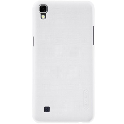 LG X Power (K220DS) Nillkin Frosted Shield baltas plastikinis dėklas + apsauginė ekrano plėvelė / Priedai.lt