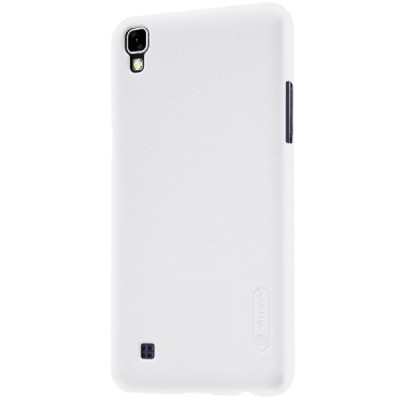 LG X Power (K220DS) Nillkin Frosted Shield baltas plastikinis dėklas + apsauginė ekrano plėvelė / Priedai.lt