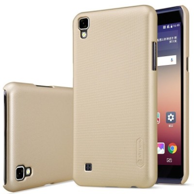 LG X Power (K220DS) Nillkin Frosted Shield zelta plastmasas apvalks + ekrāna aizsargplēve / Vacins.lv