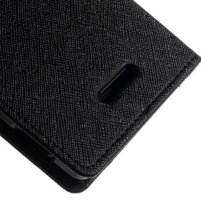 Sony Xperia T3 Mercury atvērams melns maciņš (maks) / Vacins.lv