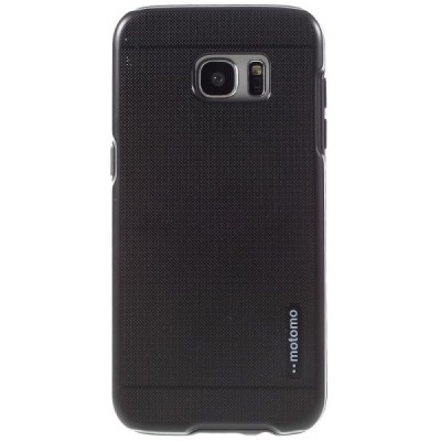 Sustiprintos apsaugos Samsung Galaxy S7 G930F „Motomo“ juodas kieto silikono (TPU) ir plastiko dėklas / Priedai.lt