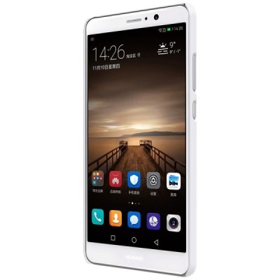 Huawei Mate 9 Nillkin Frosted Shield baltas plastikinis dėklas + apsauginė ekrano plėvelė / Priedai.lt