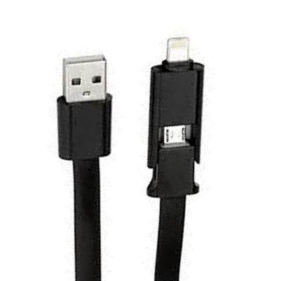 „Forever“ melns vads (micro USB un Lightning) / vacins.lv