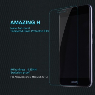 Zenfone 3 Max Nillkin 9H Tempered Glass ekrāna aizsargstikls 0,33 mm / Vacins.lv