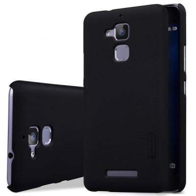 Asus Zenfone 3 Max (ZC520TL) Nillkin Frosted Shield melns plastmasas apvalks + ekrāna aizsargplēve / Vacins.lv