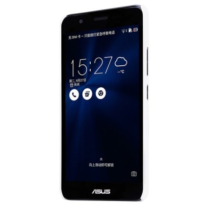 Asus Zenfone 3 Max (ZC520TL) Nillkin Frosted Shield baltas plastikinis dėklas + apsauginė ekrano plėvelė / Priedai.lt