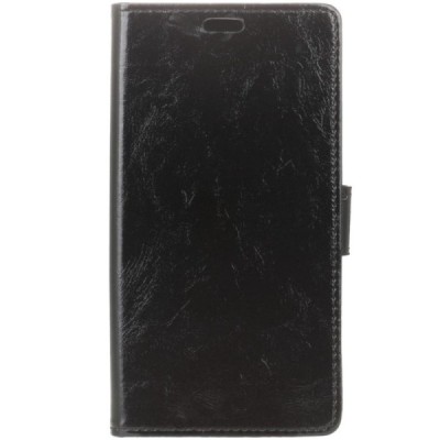 Asus Zenfone 3 Max (ZC520TL) atverčiamas juodas odinis dėklas - piniginė / Priedai.lt