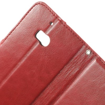 Nokia Lumia 930 atverčiamas raudonas odinis dėklas - piniginė / Priedai.lt